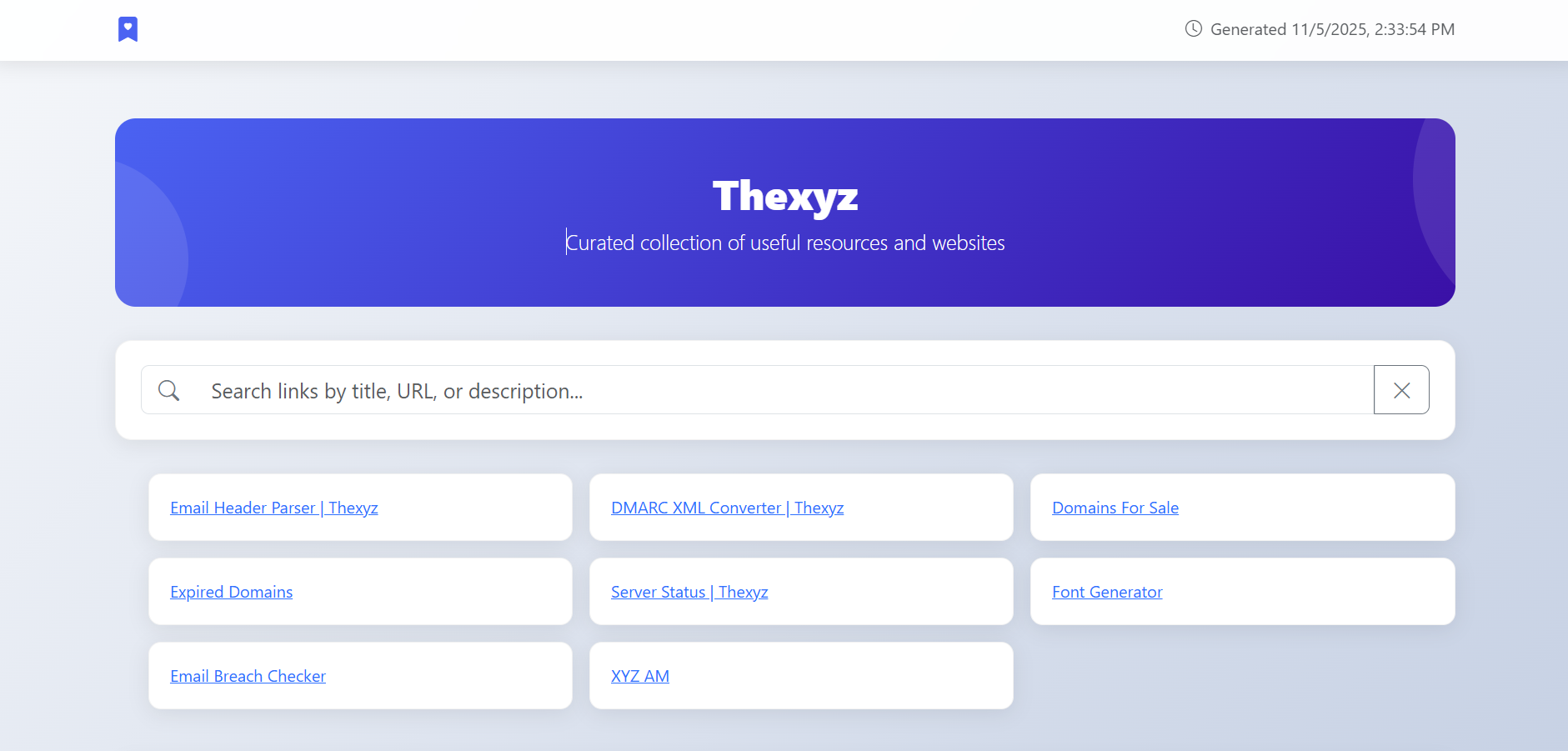 Favicon Bookmarks screenshot
