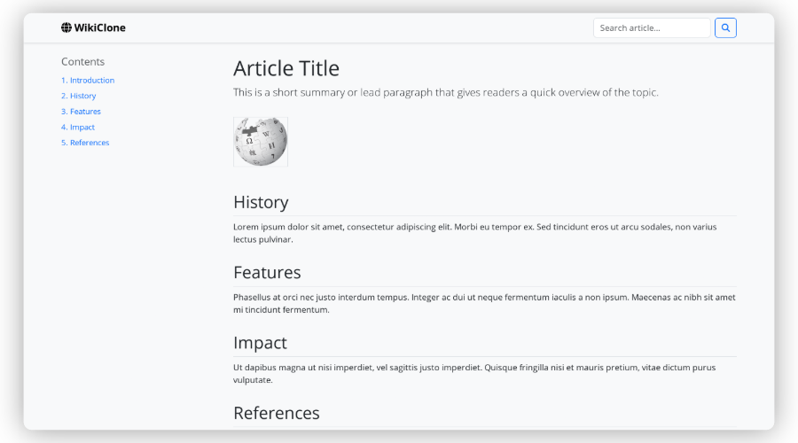 WikiClone screenshot